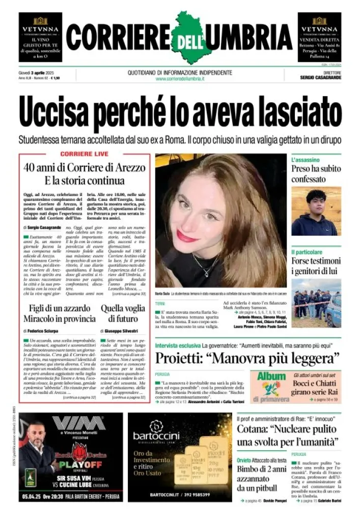 Prima-pagina-corriere umbria-del-2025-04-03